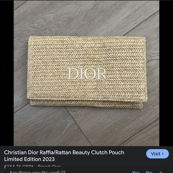 Dior Tan Clutch with Pearl Wristlet - Picture 10 of 10